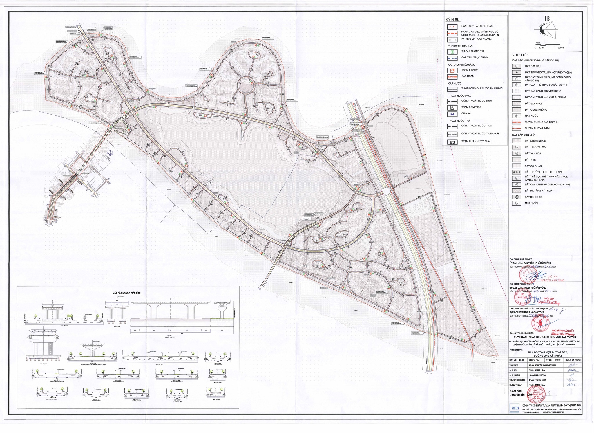Bản đồ tổng hợp đường dây, đường ống kỹ thuật dự án đảo Vũ Yên Hải Phòng