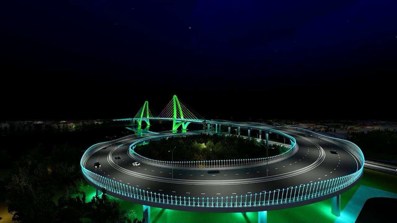 Hình ảnh mô phỏng phương án thiết kế dự án cầu Máy Chai đảo Vũ Yên Hải Phòng